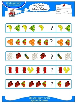 Çocuklar İçin toplam işlemi yaprak testleri 